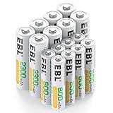 EBL 16 Sets AA AAA Batteries Combo with 8PCS AA 2300mAh & 8-Pack AAA 800mAh Rechargeable Batteries