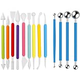 Amytalk 13PCS Fondant Tool, Cake Decorating Hand Tool, Double Head Metal Ball, Gum Paste Modeling Tools