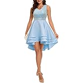 Meetjen Womens Sparkly Prom Dresses for Teens Short Sequin High Low Formal Homecoming Dress Cocktail Party Wedding Guest