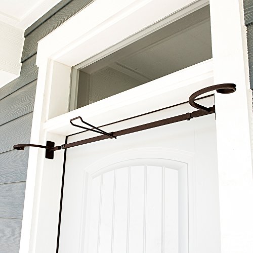 Village Lighting Company [Front Door Garland Hanger] - Adjustable to Different Door Widths | Heavy-Duty Cast Iron | Decorative Christmas and Holiday Decor | No Nails or Screws - No Damage to Your Door