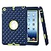 H&T 3 In1 Hybrid Silicone Bling Crystal Case for Apple Ipad Mini 3/ 2/ 1 - Blue+green