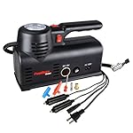 PowRyte Basic Dual Power 12V DC OR 120V AC Dial Tire Inflator ( Portable Air Compressor Pump)