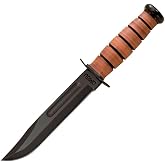 KA‑BAR Full‑Size USMC Straight‑Edge Knife Fixed Blade with Brown Handle
