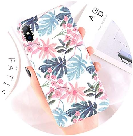 Phone Case for iPhone 6 6S 7 8 Plus X Xr Xs Max Cartoon Beautiful Flower Tropical Leaf Hard Pc Full Cover for iPhone 8,Tch,for iPhone 8 Plus