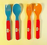 Set of 4 Sesame Street Elmo Plastic Forks and Spoons