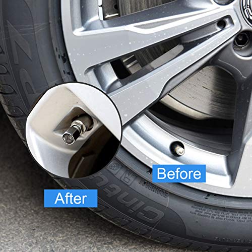 ORFORD Car Wheel Tire Valve Caps, Valve Stem Air Caps Keychain Combo Set Styling for Mercedes Benz, Sliver