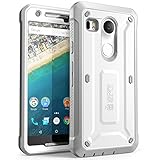 Nexus 5X Case, SUPCASE [Heavy Duty] Belt Clip Holster Case for Google Nexus 5X (2015 Release) [Unicorn Beetle PRO Series] Full-body Rugged Hybrid Protective Cover with Screen Protector (White/Gray)