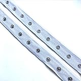 Black, White SNAP Button Tape Trim(3YD, 5YD /Pack) (White, 5YD)