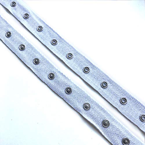Black, White SNAP Button Tape Trim(3YD, 5YD /Pack) (White, 3YD)