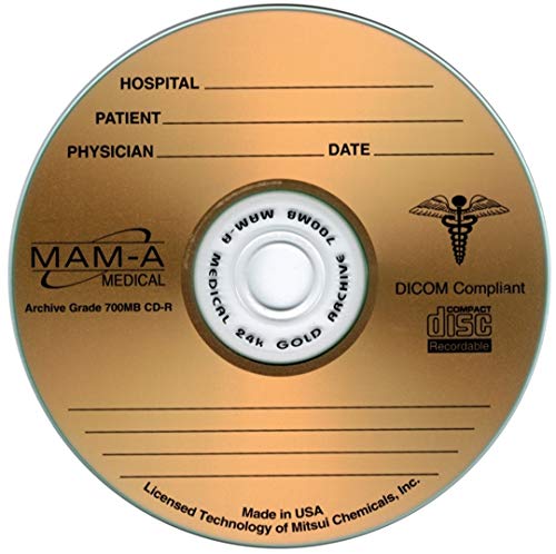 50-Pak MAM-A Mitsui Medical Grade Logo-top Gold ARCHIVAL 52X 80-Min CD-R's