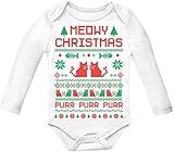 Meowy Christmas Ugly Sweater Design - Cute Xmas Infant Baby Long Sleeve Bodysuit