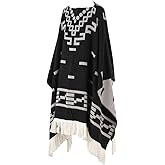Women's Fashion Travel Shawl Wrap Pullover Poncho Cape Long Pashmina Blanket for Fall Winter Tassels Sweater Top