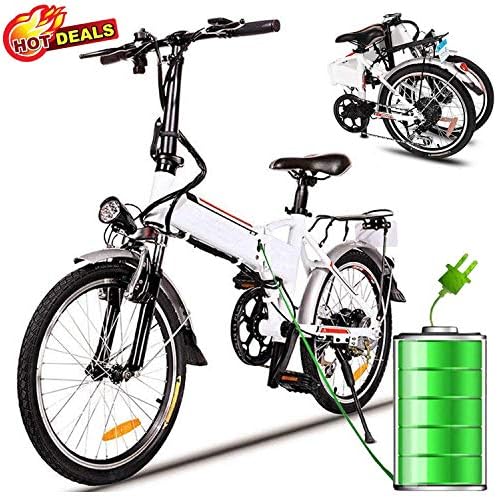 Hurbo Folding Electric Bike with Removable 36V 8Ah Lithium-Ion Battery，Lightweight and Aluminum Ebike with with 250W Powerful Motor and 7 Speed Shifter，Fast Battery Charger