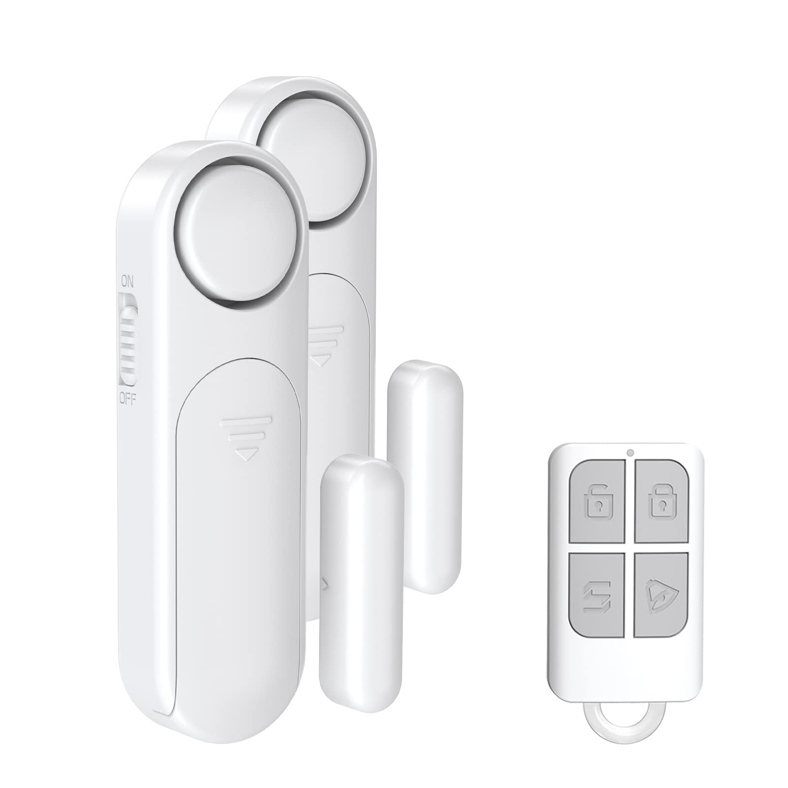 Door Alarm Sensor with Remote Control , 2 Pack SECRUI Wireless Window Door Open Contact Burglar Chime Anti-Theft 2 Mode 120dB Loud Enough Sticky pad Easy to Install for Your home Safety Shop Security