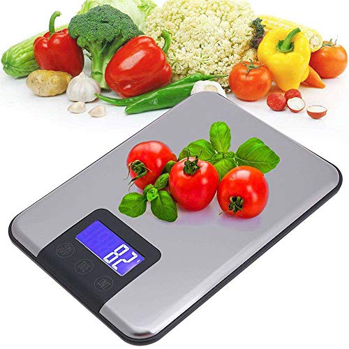 Digital Kitchen Scale Multifunction Food Scale, Miya 15G/1g Touch Button Electronic Scale Ultra Slim with LCD Display 33lb/15kg Precision Baking & Cooking Scale Stainless Steel Cooking Measure Tools