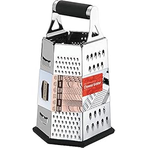 KICHLY Kaasrasp Groenterasp/snijmachine voor keuken, 6-zijdige roestvrijstalen shredder met rubberen handvat en…
