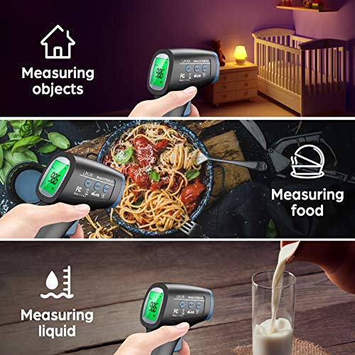 LPOW Thermometer for Adults, Non Contact Infrared Digital Thermometer