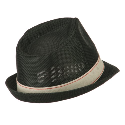 Jute Band Fedora - Black OSFM