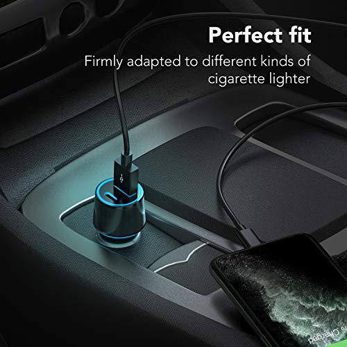 image for POWLAKEN Updated Version USB C Car Charger, Total 36W Dual Type C PD C