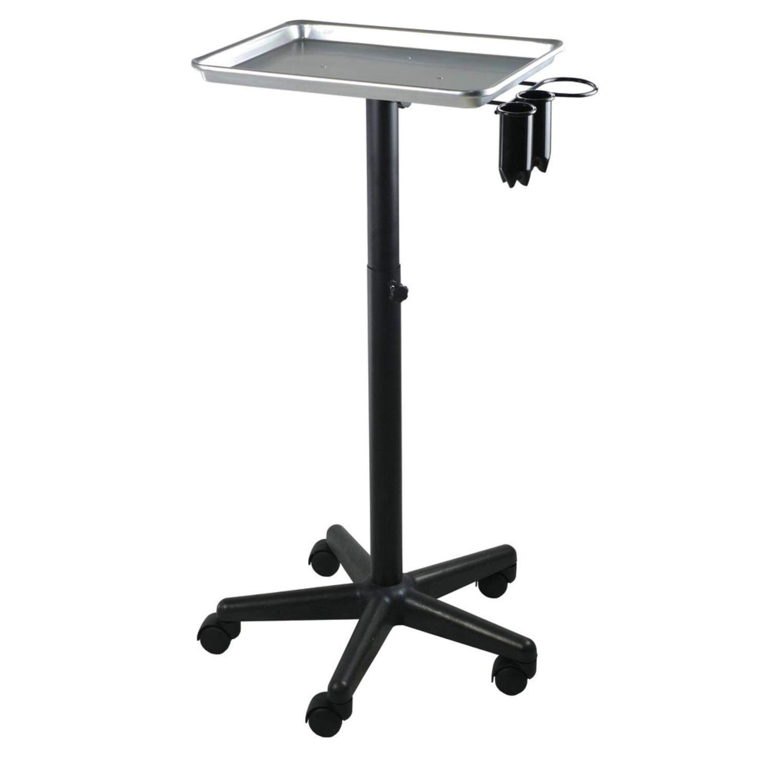 Premium Aluminum Instrument Salon Tray W/Accessory Caddy Tattoo Rolling Tray Station: Beauty