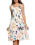 Zeagoo Women's Button Up Sleeveless Floral Print Flowy Party A Line Dress