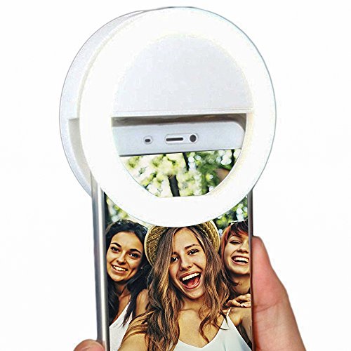 Selfie Ring Light, F5MALL Electric Selfie LED Camera Light with 36 LED Bulbs Selfie Enhancing Flash Lamp Clip Ring Lights Fill-In Lighting Portable for Phone/Tablet/iPad/ Laptop Camera