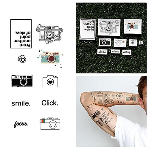 image for Tattify Photography Temporary Tattoos - Say Cheese (Complete Set of 18