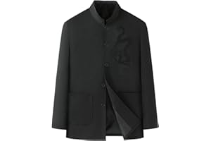 YEBAITOU Men's Spring Autumn Chinese Style Tang Suit Zhongshan Suit Jacket