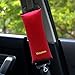Valuetom Seatbelt Headrest Pillow Cover Shoulder Pad Comfy Support Car Pillow for Kids(Red)