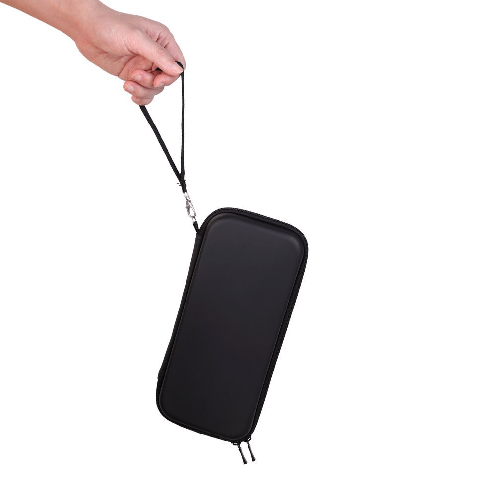 Vorida Case Compatible for Nintendo Switch, Carrying Travel Case Protective 8 Game Storage Slots & 9H Tempered Glass Screen Protector & Joy Con Grips Caps with Carrying Strap