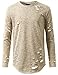 URBANCREWS Mens Hipster Hip Hop Pullover Fashion Longline Long Sleeve T-Shirt