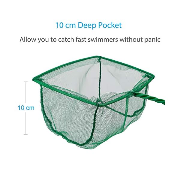 Uniclife-15cm-Aquarium-Fish-Net-Fine-Mesh-Fish-Catch-Nets-with-Plastic-Handle-Green Uniclife 10/15/20/25 cm Aquarium Fish Net Fine Mesh Fish Catch Nets with Plastic Handle - Green
