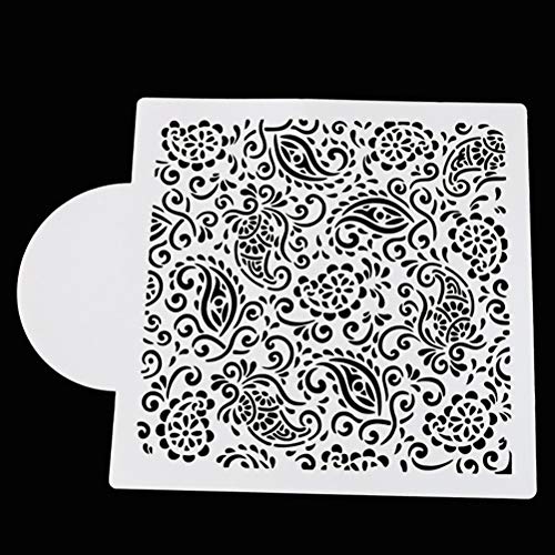Journal Stencil - Cake Cookies Stencil Plastic Cookie Paisley Flower Wedding Fondant Decoration - Decorating Tools Cake Stencil Cake Molds Stencil Spray Maker Plastic Lace Bake Decor Fondant S