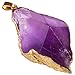 Rockcloud Amethyst Pendant Necklace Stone Crystal Facet Irregular