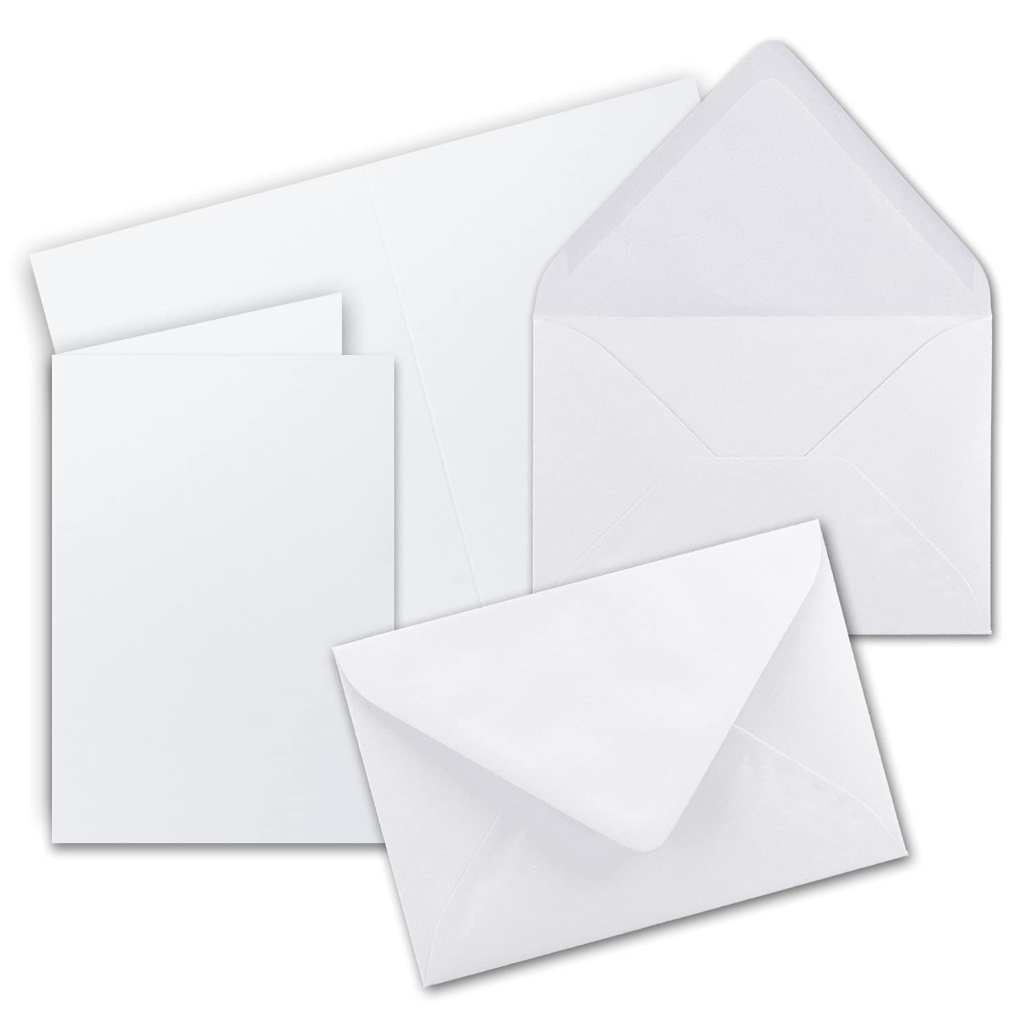 Folding cards High White/Kristall White B6 + Envelopes – Very Stable – High Quality Brand: Neuser Colourful 50 Sets brilliant white