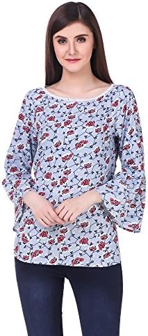 Skizo Women's Crepe Sky Blue top