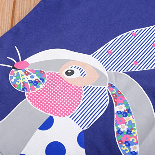 Tronet Toddler Kids Baby Boys Girls Clothes Short Sleeve Cartoon Easter Tops T-Shirt Blouse Blue