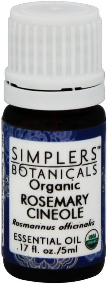 Living Flower Essences Simplers Botanicals Rosemary Organic, Cineol, 0.16 Fluid Ounce