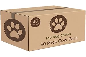 Top Dog Chews - Full Size, Thick Cut, Cow Ears Dog Treats, 100% All Natural, Rich in Protein and Flavor, Healthy & Delicious Chews, Rawhide Alternative (Pack of 30)
