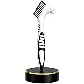 DEEKIVAN Denture Cleaning Brush, Double Sided Denture Toothbrushes Retainer Cleaning Brushes Dual Head for False Teeth, Retainers, Aligners, Mouth Guards, Partials &amp; Implants - Black
