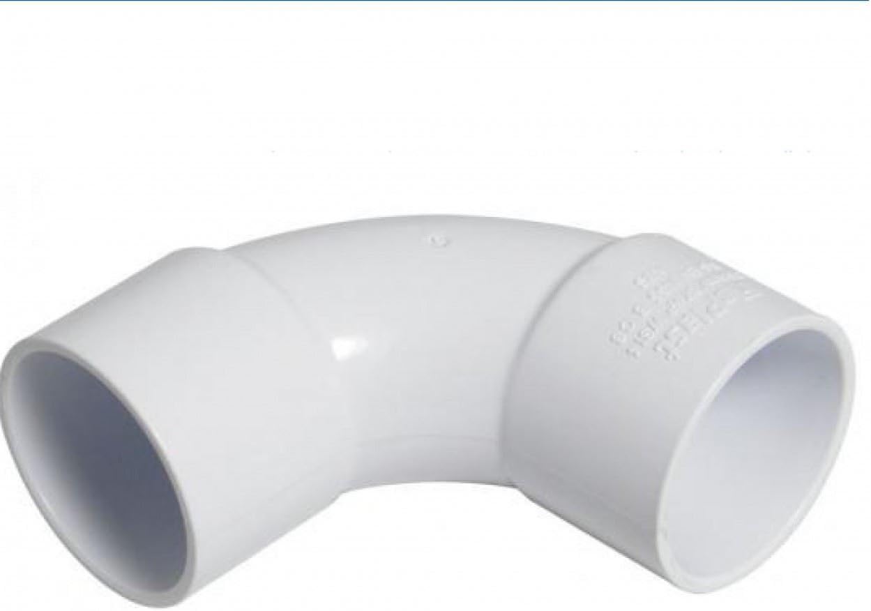 FLOPLAST Solvent White 92.5 Degree 32mm (36mm) Waste Bend - Bag of 2, Pipe Size - 36mm