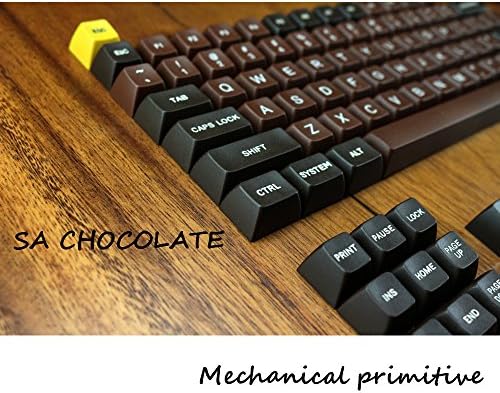Chocolate Coloring 123 Keys SA PBT Keycap Fonts Keycap Cherry MX Switch keycaps for Wired USB Mechanical Gaming Keyboard