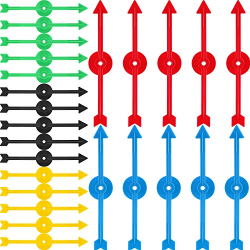 Chengu 4 Inch Arrow Game Spinners Plastic Arrow Spinner in 5 Colors for School, Board Game Spinner (25 Pieces)