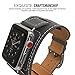 MoKo Compatible Band Replacement for Apple Watch 42mm 44mm Series 4/3/2/1, Genuine Leather Smart Watch Band Cuff Replacement Strap - Quartz Gray (Not Fit 38mm 40mm Versions)