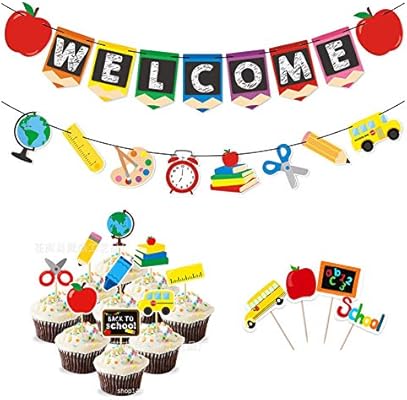 Welcome Banner Kids Back To School Theme Party 16 Pcs Back To