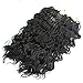 Wavy Senegalese Twist Crochet Braids Synthetic Kanekalon Crochet Hair Curly Twist Braiding Hair (18 Inch, 1B#,3packs)Elisha