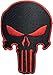 Black Red Skull Sew on Iron on Embroidered Applique Patch - Black and Red - By Ranger Return (RR-IRON-PUNI-SKUL-BKRD)