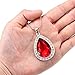 Vinjewelry Elena of Avalor Tiara Necklace Teardrop Jewelry Set Princess Costume Accessories Crown with Simulated Ruby Gifts