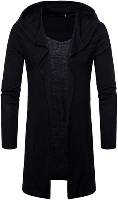mens longline cardigan with hood