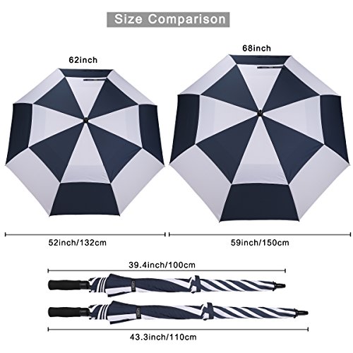 image for G4Free 62 Inch Automatic Open Golf Umbrella Extra Large Oversize Doubl